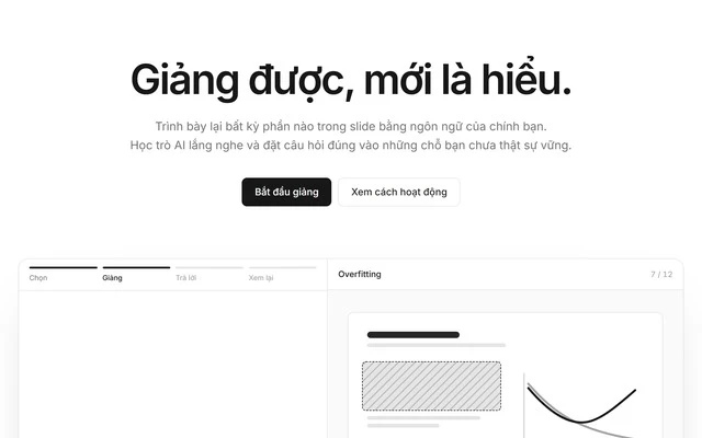 Kẻ Độc Hành landing page: 'Giảng được, mới là hiểu.'